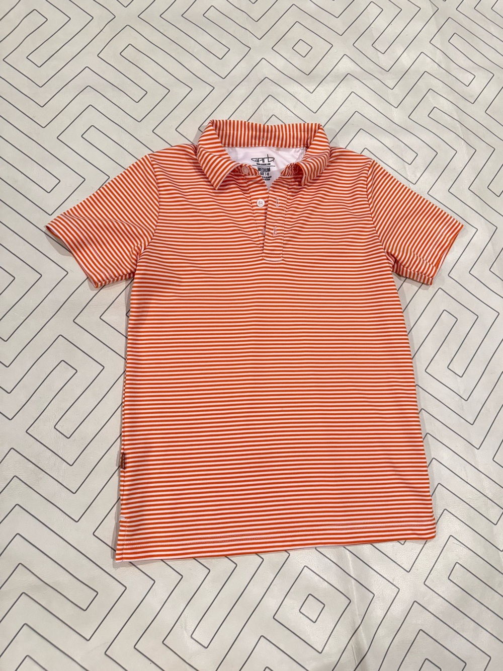 Garb Orange and White Striped Polo